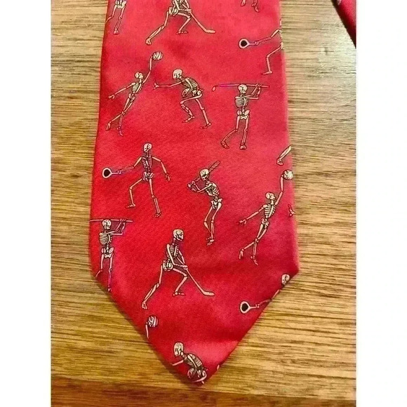 Anatomical Chart Co. 100% Silk Tie in Athletic Skeleton print - Picture 2 of 4
